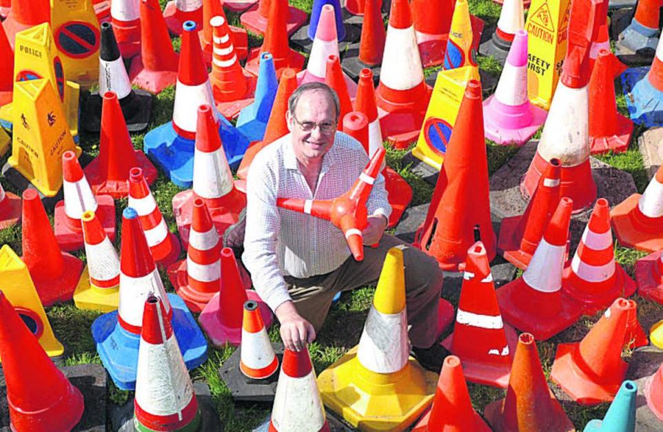 Calendar spot does not dull collector’s traffic cone love
