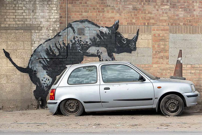 Banksy Unveils New Rhino Mural as 8th Art Piece in His Animal-Themed Collection That Has Popped Up Across London